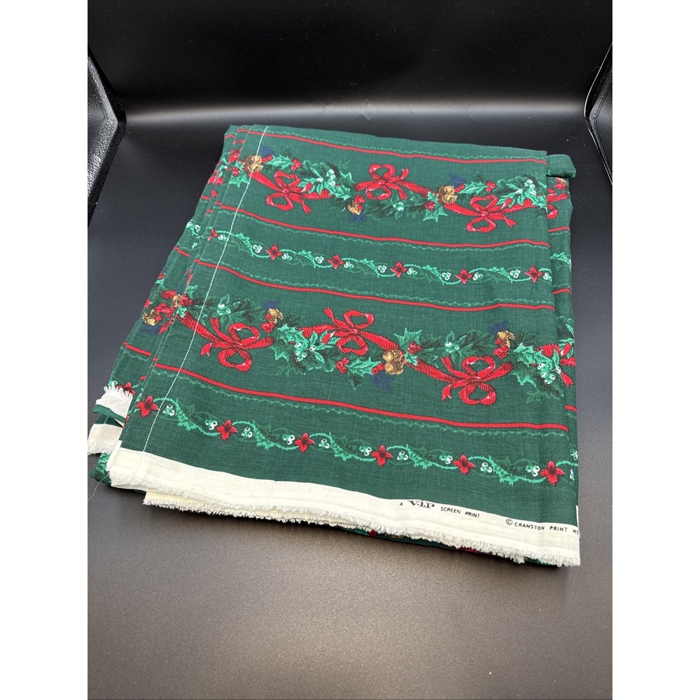 2.75 Yds 72" Wide VIP Cranston Print‎ Works Green Holly Christmas Fabric